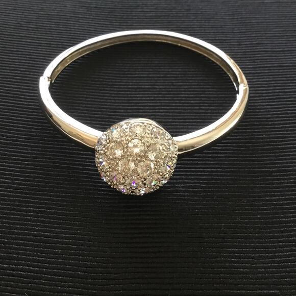 Silver Large Crystal Burst Bangle - Picture 4 of 8